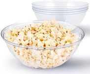 48 oz Clear Plastic Serving Bowls (4 Pack) Disposable Candy Dishes, Buffet Containers for Chips, Popcorn, Snacks, Mints, Salad Bar, Snack Bowl Parties, Office Desk, Bridal Shower, Party Supplies