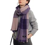 ECOMBOS Women Tartan Scarf - Winter Long Plaid Blanket Scarves Warm Check Pashmina Wool Shawl Wraps Ladies Spinning Tassel Stole Scarf UK