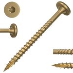 FMhotu 4-1/2 Inch Heavy-Duty Outdoor Deck Screws, 50Pcs Star Drive Decking Wood Screws, Rust Resistant Timber Screws for Timber/Log/Landscaping Wood (#14 x 4-1/2" Tan)