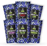 BLUE TEA - Butterfly Pea Flower Assortment Tea Gift (30 Count - Pyramid Tea Bag - 6 Flavors) VARIETY PACK | Herbal Tea - Flower Based - Caffeine free - Farm Fresh - Detox Tea - Vegan | Zipper Pack