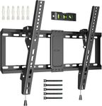 BONTEC TV Wall Bracket for Most 37-82 Inch LED LCD Plasma Flat Curved TVs, Tilt TV Wall Mount with Max. VESA 600x400mm, Up to 60kg, Bubble Level and Cable Ties included