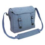 Outdoor World Canvas Web Messenger Lunch Bag 1 Adjustable Strap - Unisex Vintage Military Style Satchel for Work, School, Travel - Shoulder Crossbody Haversack (RAF Blue)