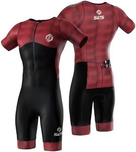 SLS3 Triathlon Suits Mens - Aerodynamic Sleeved Tri Suit Men – Lightweight Trisuit with Premium FX Fabrics - 2 Pockets (Flash, Large)
