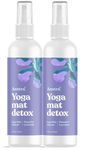 Natural & Organic Yoga Mat Cleaner (Peaceful Lavender Aroma), 4 fl oz, Pack of 2 | Safe for All Mats & No Slippery Residue | Cleans, Restores, Refreshes