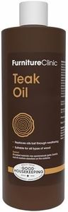 Furniture Clinic Teak Oil | Wood Oil Protects & Cleans Outdoor & Indoor Furniture, Boats, Shower Benches | Restore & Protect Wood, Prevent Drying & Other Damage | Natural Matte Finish | 17oz/500ml