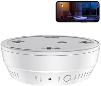 LIZVIE 10000mA Smoke Detector Camera, WiFi Camera with Motion Detection Alert Push Night Vision, Indoor Security Camera