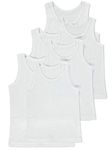 Boys/Girls Pack of 6 Vests | 100% Pure Cotton Interlock Vests | School Uniform PE Underwear | White | 6-8 Years