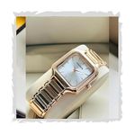 Mister Empire Rose Gold Plated Square Dial Trending Women's Watch, White Dial, Push Button Lock, Attractive Look