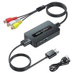 Female RCA to HDMI Cable Converter with RCA and HDMI Cables, CVBS Composite AV to HDMI Converter, RCA In HDMI Out Converter for N64/Wii/PS2/Xbox with Male RCA output to Display on HDTVs