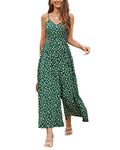 LAISHEN Wide Leg Jumpsuits for Women Casual Summer Floral Long Rompers Smocked Sleeveless Jumpers with Pockets(Floral 02, M)