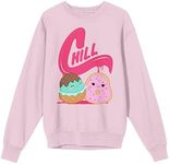 Bioworld Squishmallows Chill Crew Neck Long Sleeve Cradle Pink Youth Sweatshirt-XXL