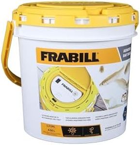 Frabill 4825 Insulated Bait Bucket with Built in Aerator, White and Yellow, 1.3 Gallons