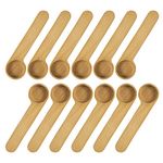 KVMORZE Wooden Coffee Scoop and Bag Clip, Tablespoon Wood Measuring Scoop with Bags Sealer, 2-In-1 Bags Sealer Measuring Spoon for Beans, Espresso Coffee, Tea (12)
