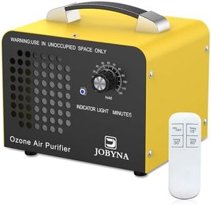 JOBYNA Ozone Generator Car with Remote Control, 10,000 mg/h Portable O3 Air Purifier, No Filter Required, Yellow, Glossy Finish, Odour Remover for Room, Office, Garage, Cars, Smoke and Pets