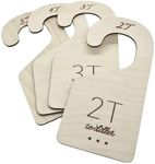 White Loft Toddler Closet Size Dividers Kids Closet Organizer – & Durable Birch Kids Closet Dividers from 2-Years to 5-Years – Timeless Etched Design for Any Kids Decor 2T-5T (Set of 4)