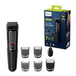 Philips 7-in-1 All-In-One Trimmer, Series 3000 Grooming Kit for Beard & Hair with 7 Attachments, Including Nose Trimmer, Self-Sharpening Blades, UK 3-Pin Plug-MG3720/33