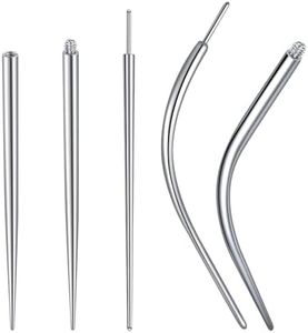 D.Bella 18G Piercing Taper Stainless Steel Flat Back Earring Applicator Tool Threadless Insertion Pin for Tragus Cartilage Helix Nose Jewelry Curved Body Piercing Stretching Kit
