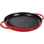 STAUB Cast Iron 30 cm Cast Iron Round Pure Grill, Cherry, Regular