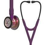 3M Littmann Cardiology IV Diagnostic Stethoscope, 6205, More Than 2X as Loud*, Weighs Less*, Stainless Steel Rainbow-Finish Chestpiece, 69 cm (27") Plum Tube, Violet Stem, and Black Headset