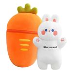 Storescent Hidden Fruit Bunny Soft Toys for Kids, Stuffed Animal Plush Soft Toys | Medium, Cute Rabbit Strawberry Bunny - Zipper Plush Toy (Medium, Orange Strawberry Bunny - Zipper)