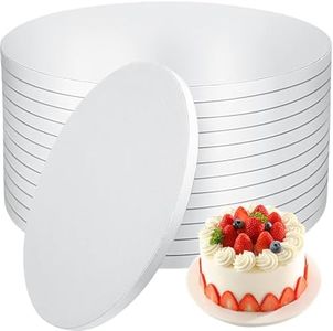 6 PCS Cake Drums 16 Inch, 16inch Drum, Cake Boards 16 Inch Round, 1/2" Thick Cardboard, Sturdy Circle, Base para Pastel Cardboard Base White Cakes Boards for Wedding
