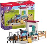 schleich HORSE CLUB — 42611 Horse Stall Playset, 34-Piece Horse Stable Play Set Extension with Mare and Foal Figurines, Horse Toys for Girls & Boys Ages 5+