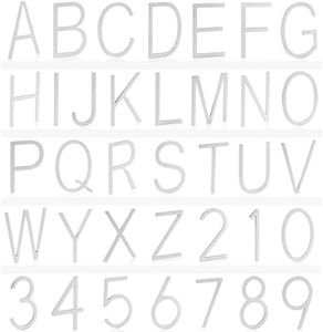 VONDERSO 3 Inch Self-Adhesive Mailbox Numbers for Outside, Thick Foam Adhesive for Strong Adhesion, Aluminum Alloy with Powder-Coated Finish, No Fading, Rustproof (Glossy Silver Full Set 0-9 and A-Z)