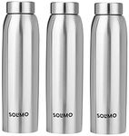 Amazon Brand - Solimo Stainless Steel Water Bottle, Set Of 3, 1 liters Each, 1000 milliliters