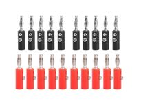 acce & peri® 4Mm Insulated Banana Plugs Jack Connectors New 20 Pieces Red + Black