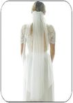 Unsutuo 1 Tier Bride Wedding Veil Ivory Fingertip Bridal Tulle Veil with Comb and Cut Edge (Ivory)