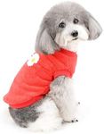 ZUNEA Small Dog Jumper Winter Warm Fleece Jacket Coat Puppy Clothes Soft Comfortable Velvet Sweater Pet Pullover Apparel Christmas Chihuahua Clothing for Dogs Girls Red S