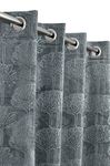 Jiyansh Decor Velvet Tree Printed Door Curtains || Door Drapes || Panels for Window Home and Office Living Room, Hall Decor (Grey (Pack of 1), 6 FT)