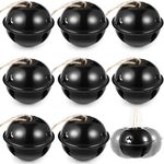 Zhengmy 8 Pieces Halloween Bells Christmas Bells Jumbo 3.15'' Star Cutouts Bells Halloween Bells Xmas Large Bells for Craft Bells Ornament DIY Halloween Christmas Tree Decor(8 Pcs,Black)