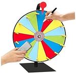 Spin the Wheel Roulette Wheel 11.81 Inch 10 Slots Spinning Wheel Game 5 Colors Reusable Prize Wheel of Fortune Spinner Wheel Dry Erase with Suction Cup Base for Party Carnival Tradeshow