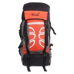 Trunkit High Water Resistance Trekking Hiking Travel Bag With Shoe Compartment Rucksack (Orange), 60 Litres