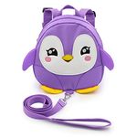 IGNPION Toddle Children Backpack with Reins Rucksack Harness Walkers Tether Belt Penguin (Purple)