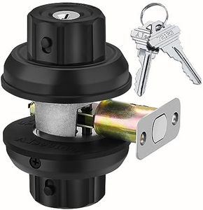 EASILOK Deadbolt Lock, Twist-to-Lock Front Door Lock Keyless Heavy Duty Single Cylinder Deadbolt High Security with Unpickable Night Latch &Anti-Mislock Button, Zinc Alloy, Black
