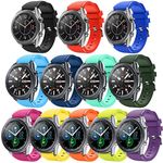 Smart Watch Band Compatible with Samsung Gear S3 Frontier/Classic/Galaxy Watch 46MM,12 Pack HMJ Band 22mm Soft Replacement Sport Bracelet Strap for Gear S3 Frontier/Classic/Moto 360 2 2nd Men