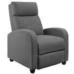 JUMMICO Recliner Chair Adjustable Home Theater Single Fabric Recliner Sofa Furniture with Thick Seat Cushion and Backrest Modern Living Room Recliners (Modern, Aurora Grey)