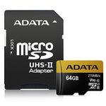 ADATA AUSDX64GUII3CL10-CA1-64GB mSDXC UHS-II U3 SD4.0 275/155 Memory Card