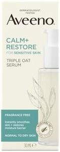 Aveeno Face CALM+RESTORE Triple Oat Serum, 24-Hour Moisturisation, For Sensitive Skin, With Triple Oat Complex And Calming Feverfew, Fragrance Free, 30ml