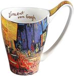 YBK Tech Oil Painting Ceramic Coffee Mug Bone China Teacup 16oz Large Cup for Tea Lover and Art Lover- Van Gogh Series (Night café)