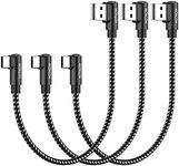 HOTNOW Short USB C Cable Right Angle 1ft, [3Pack 1ft] Portable USB-C Charger Nylon Braided Fast Charging Cord for Samsung Galaxy S10 S9 S8 Plus Note 9 8,Power Bank and Other Type c Devices