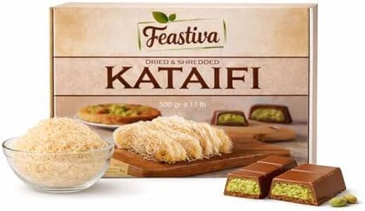 Feastiva Kataifi Shredded Fillo Dough 500 gr (17.6 oz) | Dried & Chopped Kadayif | Kurutulmus Katafi Phyllo Dough for Dubai Chocolate Filling, Kunafa, Knafeh | Dry Katifi Pastry 1.1 lb