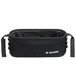 Navaris Pram Bag - Pushchair Accessories - Stroller Bag Organiser - Buggy Baby Bags for Prams - Durable Polyester Material - 2 Straps - 30 x 10 x 12cm (11.8 x 3.9 x 4.7) - Black