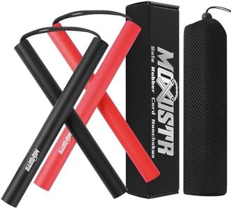 MOXIISTR Safe Foam Rubber Cord Nunchakus Karate Nunchucks Upgraded for Beginners Practice and Training 2 Pack