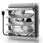 Xcity Shutter Exhaust Fan, 16 Inch High Velocity Wall Mount Attic Fan, 2600 CFM, Ventilation and Cooling for Greenhouses, Garages, Warehouse, Sheds