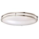 DESIGNERS FOUNTAIN Flush Mount Ceiling Light, 24 Inch Oval LED Plastic Lighting Fixture Kitchen, Bedroom, Bathroom, and Hallway, Dimmable, 2800 Lumens, 3000K/4000K/5000K, Brushed Nickel, EV1424C3C-35