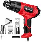 AVID POWER Heat Gun, 1800W Heat Gun for Crafts, Shrink Tubing and Vinyl Wrap, Hot Air Gun with 2-Temp Settings (716℉/1205℉) and 5 Pcs Nozzle Attachments