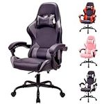 T-THREE.High back ergonomic computer chair,gaming chair,office chair,desk chair,swivel chair,racing chair,adjustable lumbar support and headrest,can bear 150kg weight(Gray)